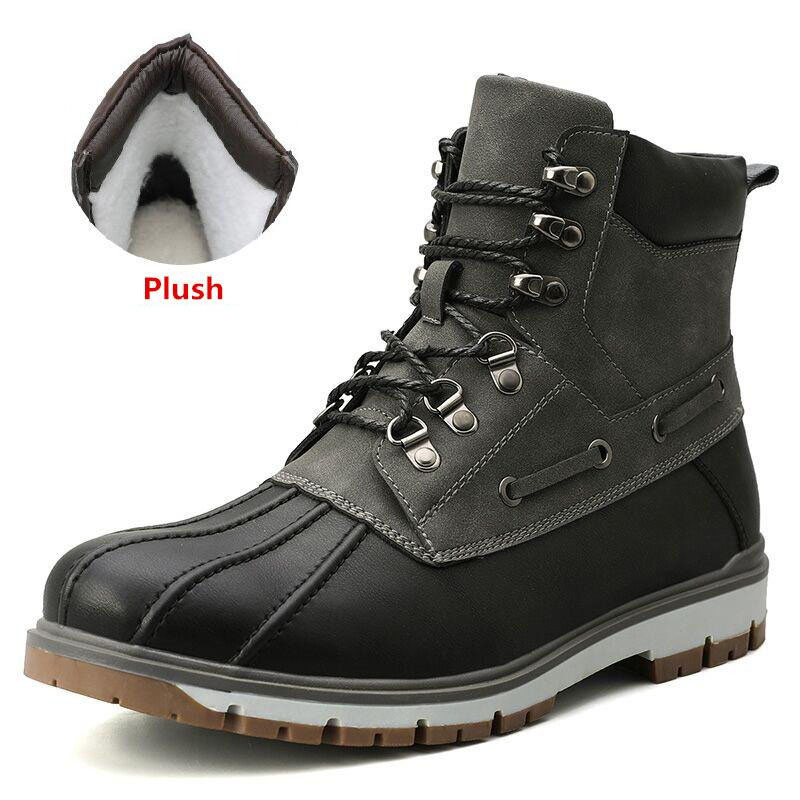 Outdoor Waterproof Men's Motorcycle Boots / Thick Plush Warm Snow Boots