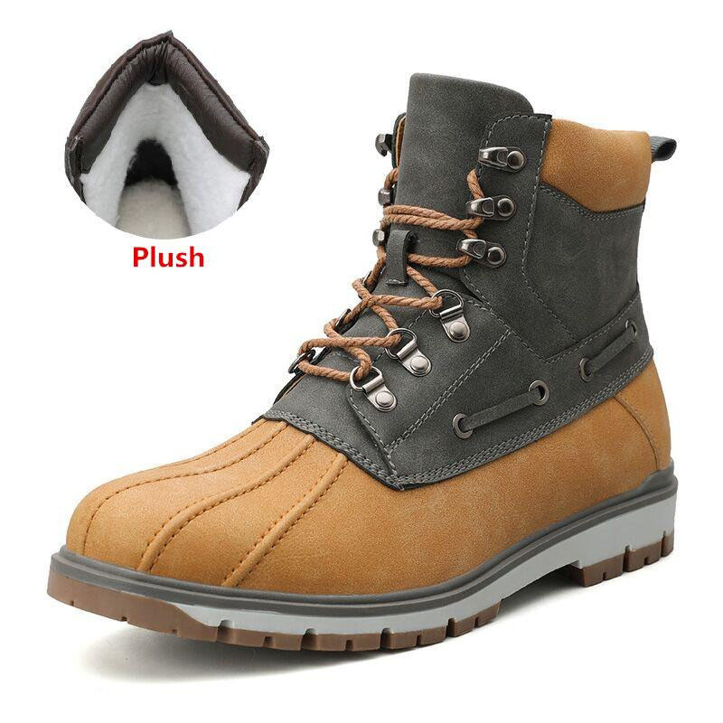 Outdoor Waterproof Men's Motorcycle Boots / Thick Plush Warm Snow Boots