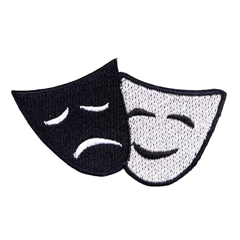 Patch Theater Mask / Artist Drama Embroidery / Unisex Rave Outfits Accessory
