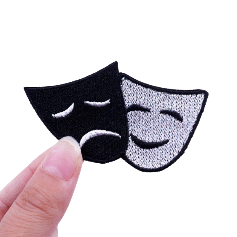 Patch Theater Mask / Artist Drama Embroidery / Unisex Rave Outfits Accessory