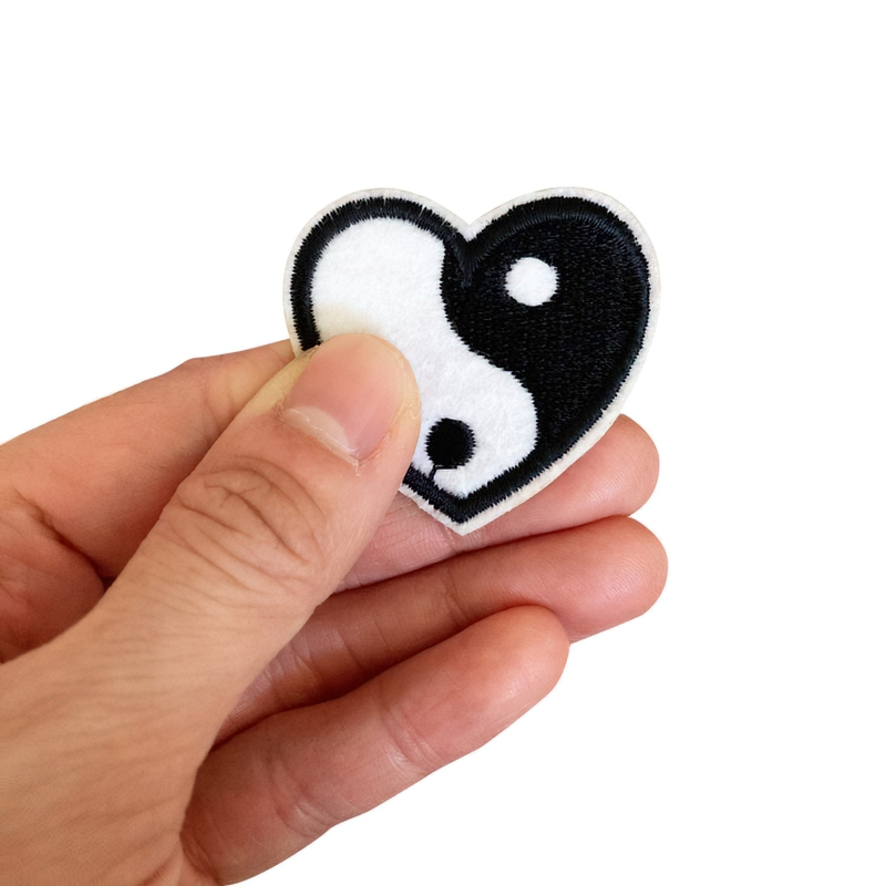 Patch "Yin Yang" Heart Shaped / Unisex Fusible Accessories For Clothing