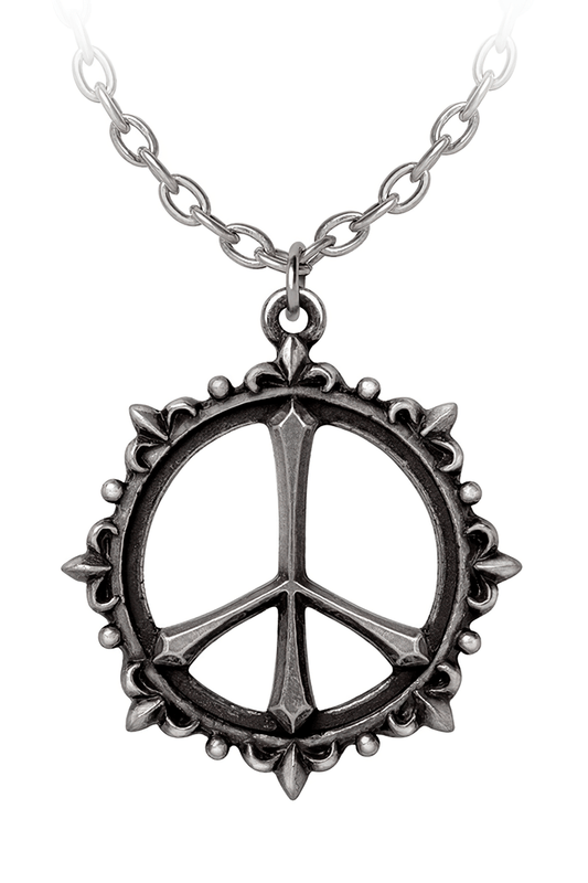 Pax Pendant with Gothic Peace Sign and Runic Detail
