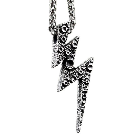 Pendant Of Lightning Design / Unisex Stylish Necklace / Stainless Steel Funning Jewelry