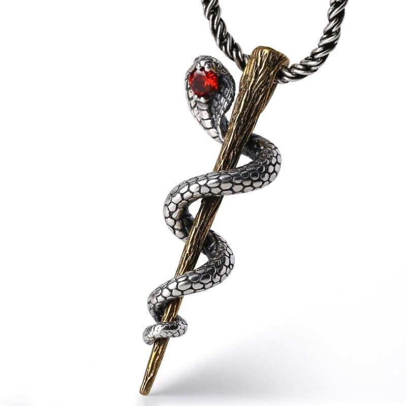 Pendant with Cobra of Real S925 Sterling Silver / Alternative Jewerly
