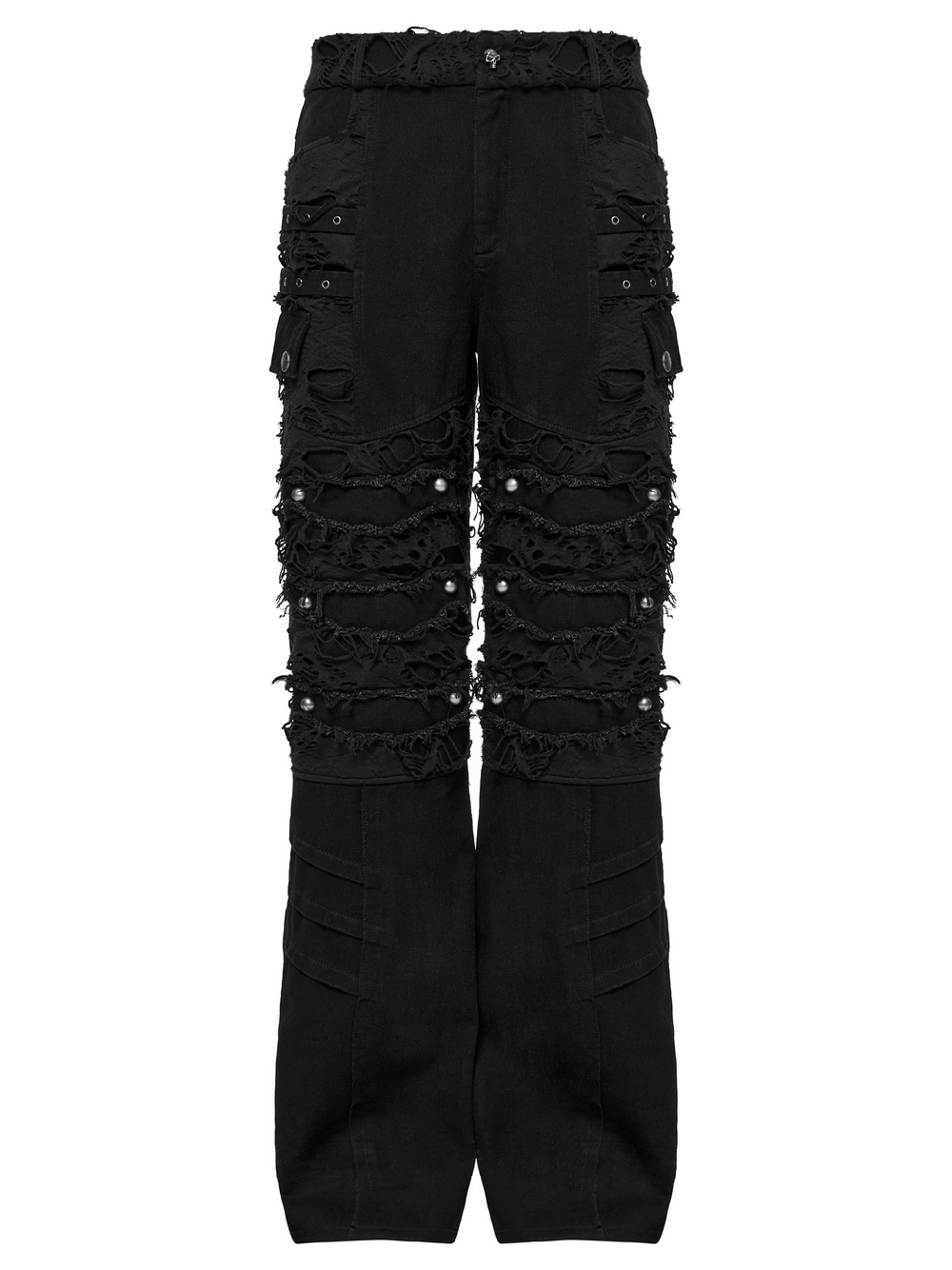 Personalized Punk Pants with Tassels and Ripped Detail