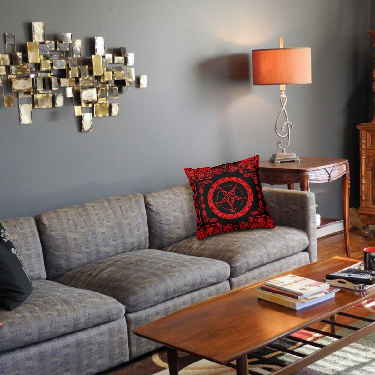 Pillowcase for Cushions with Double-sided Printing of Decorative Satanic signs / Pillows for Home