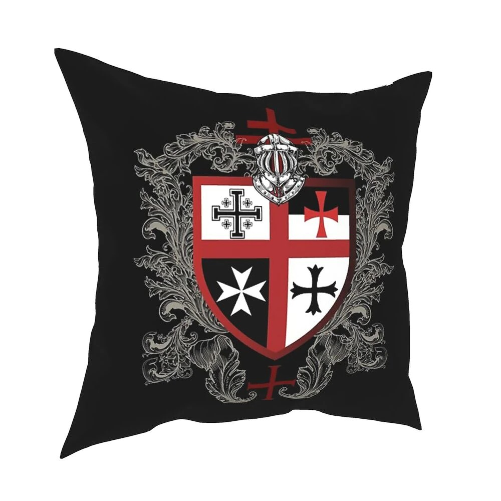 Pillowcase with Knights Templar Cross Emblem / Decorative Pillow for Living Room