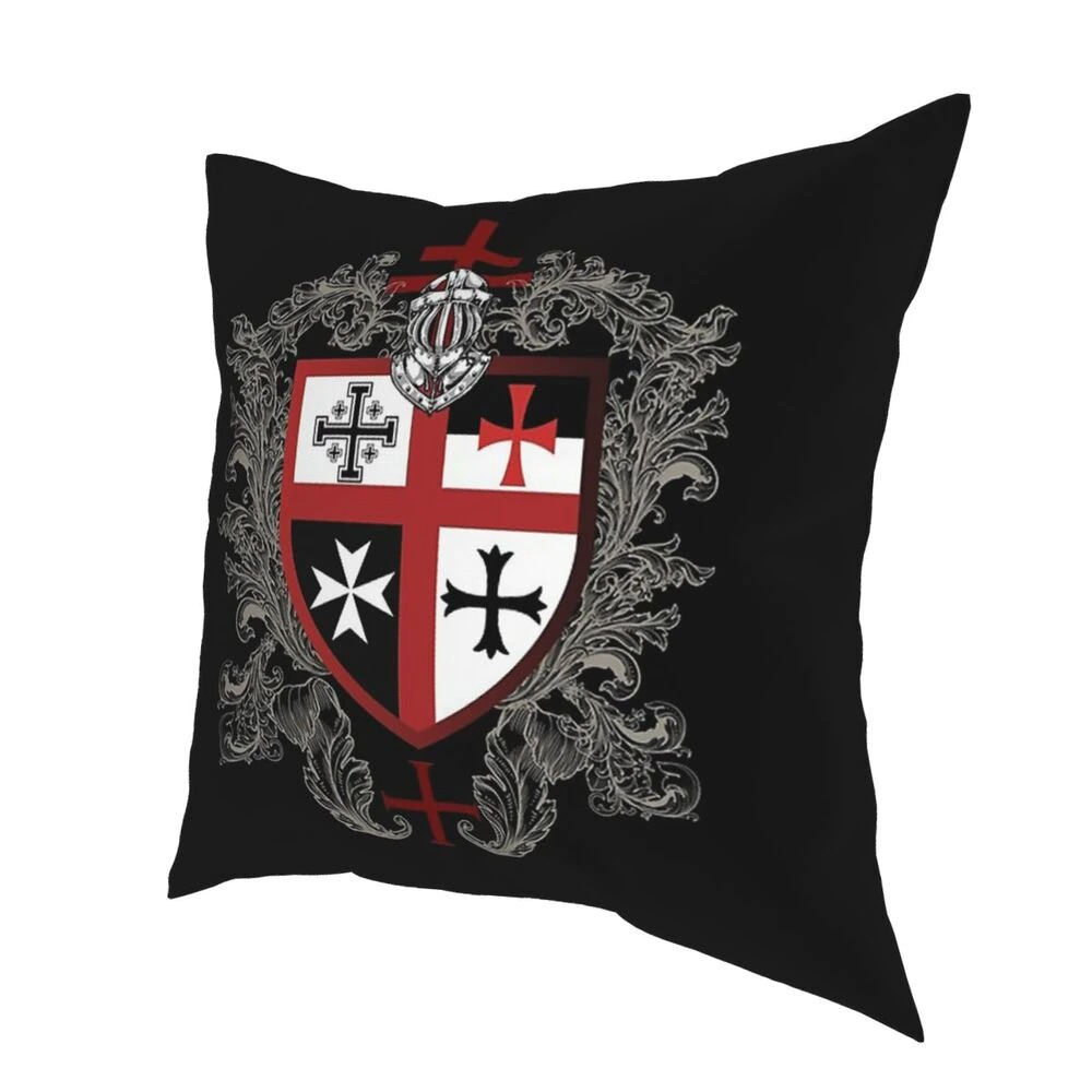 Pillowcase with Knights Templar Cross Emblem / Decorative Pillow for Living Room