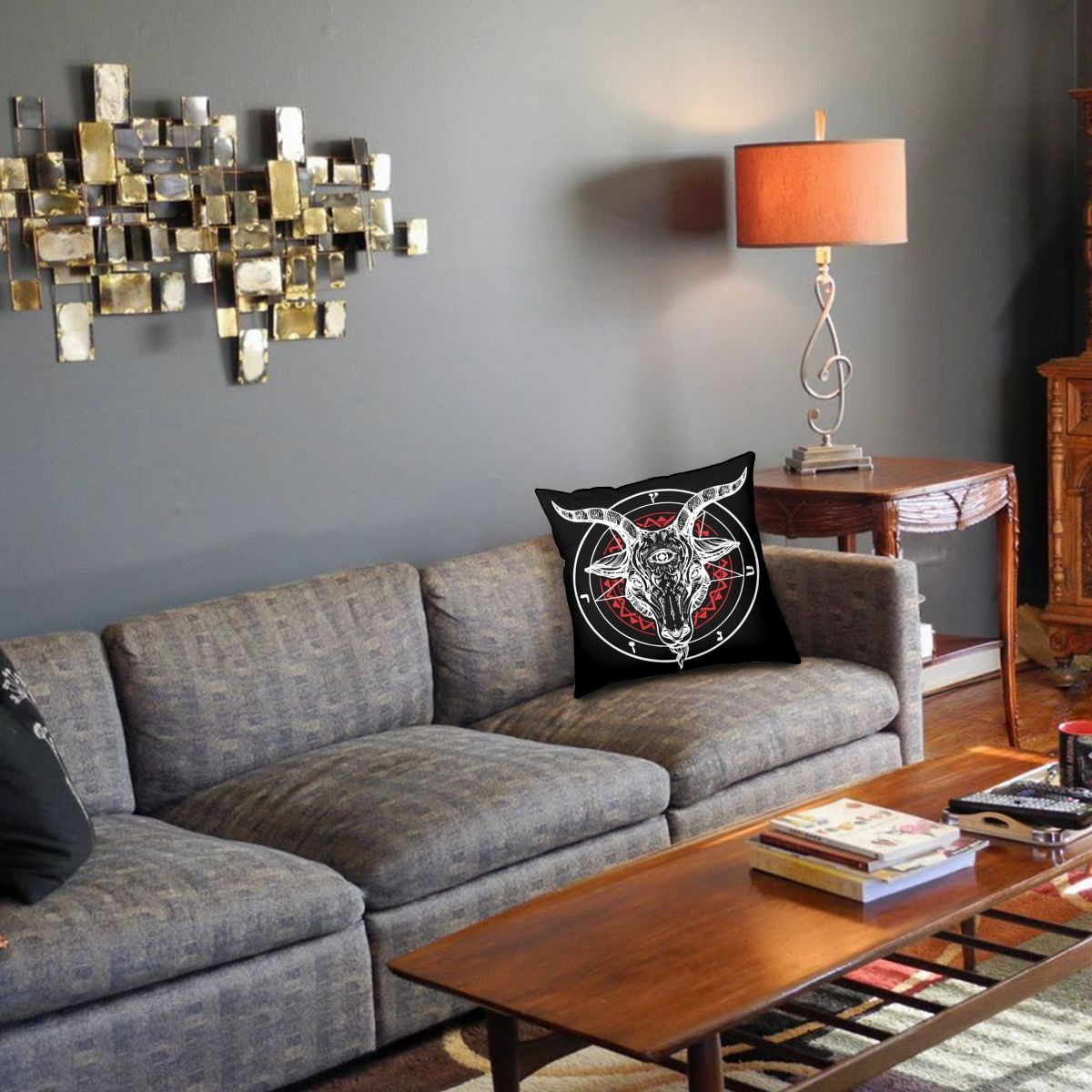 Pillowcover with print Satanic Goat / Decoration Pillow for Sofa with Double-sided Printing