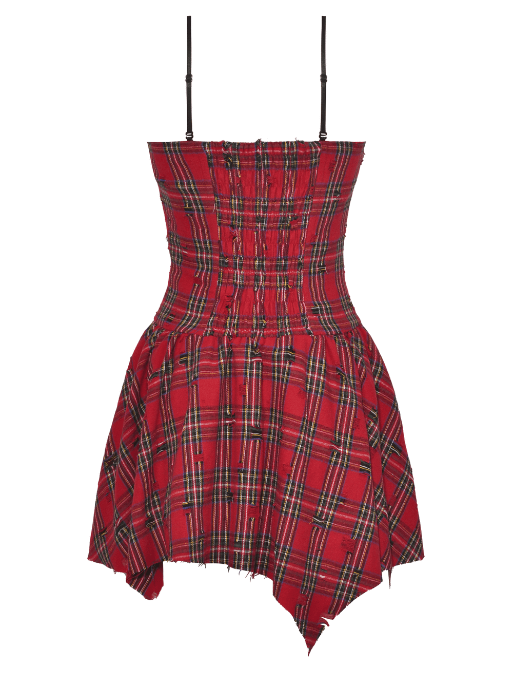 Plaid Corset Dress with Punk-Inspired Strap Details