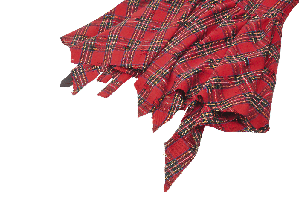 Plaid Corset Dress with Punk-Inspired Strap Details