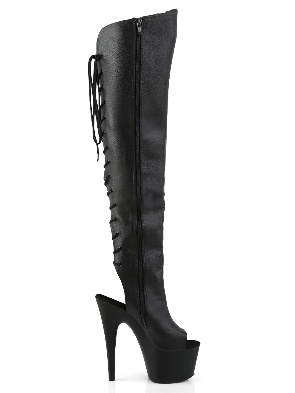 PLEASER Women's Stiletto Over-the-Knee Lace-Up Boots