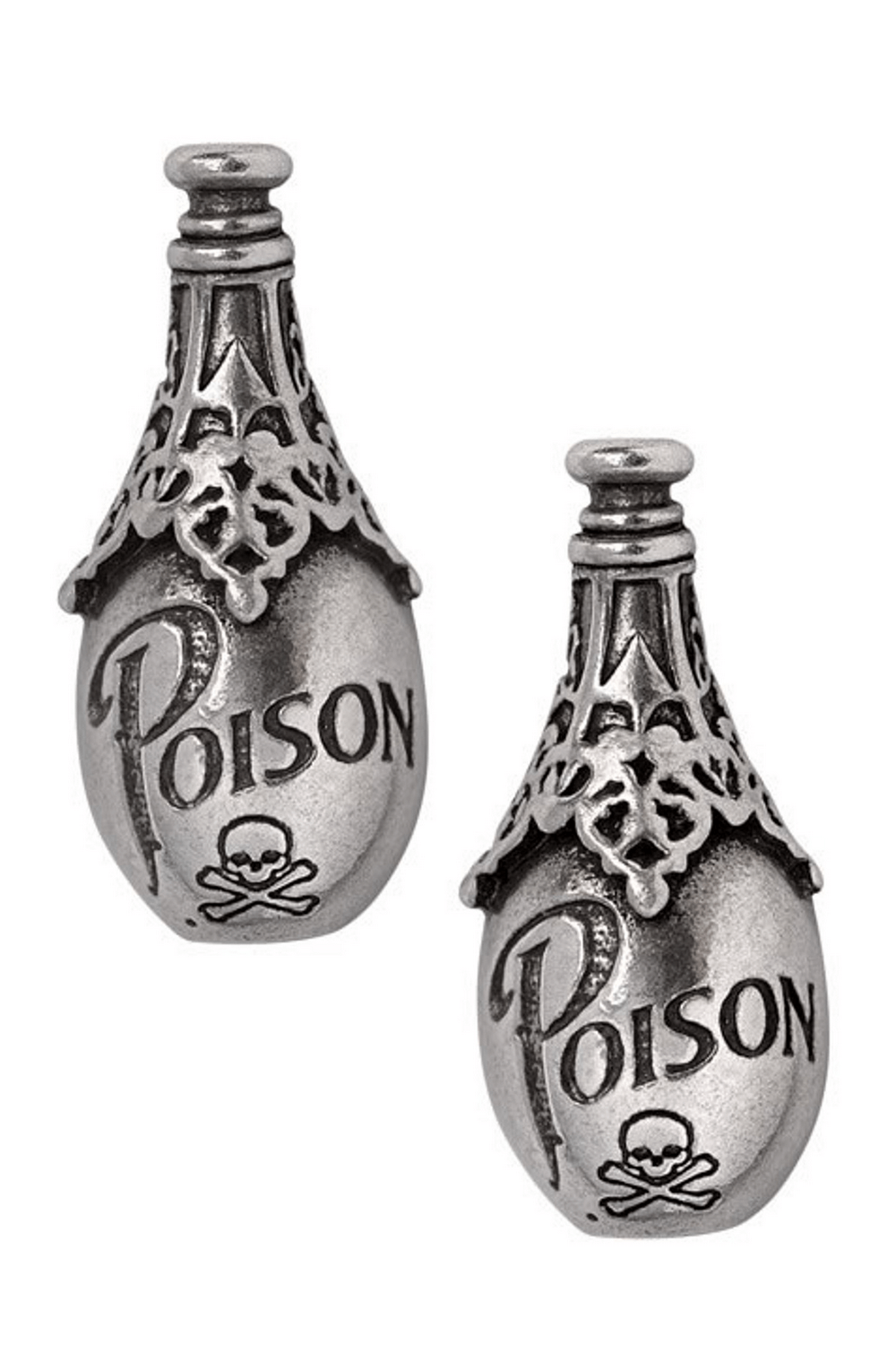Poison Bottle Statement Earrings in Gothic Style