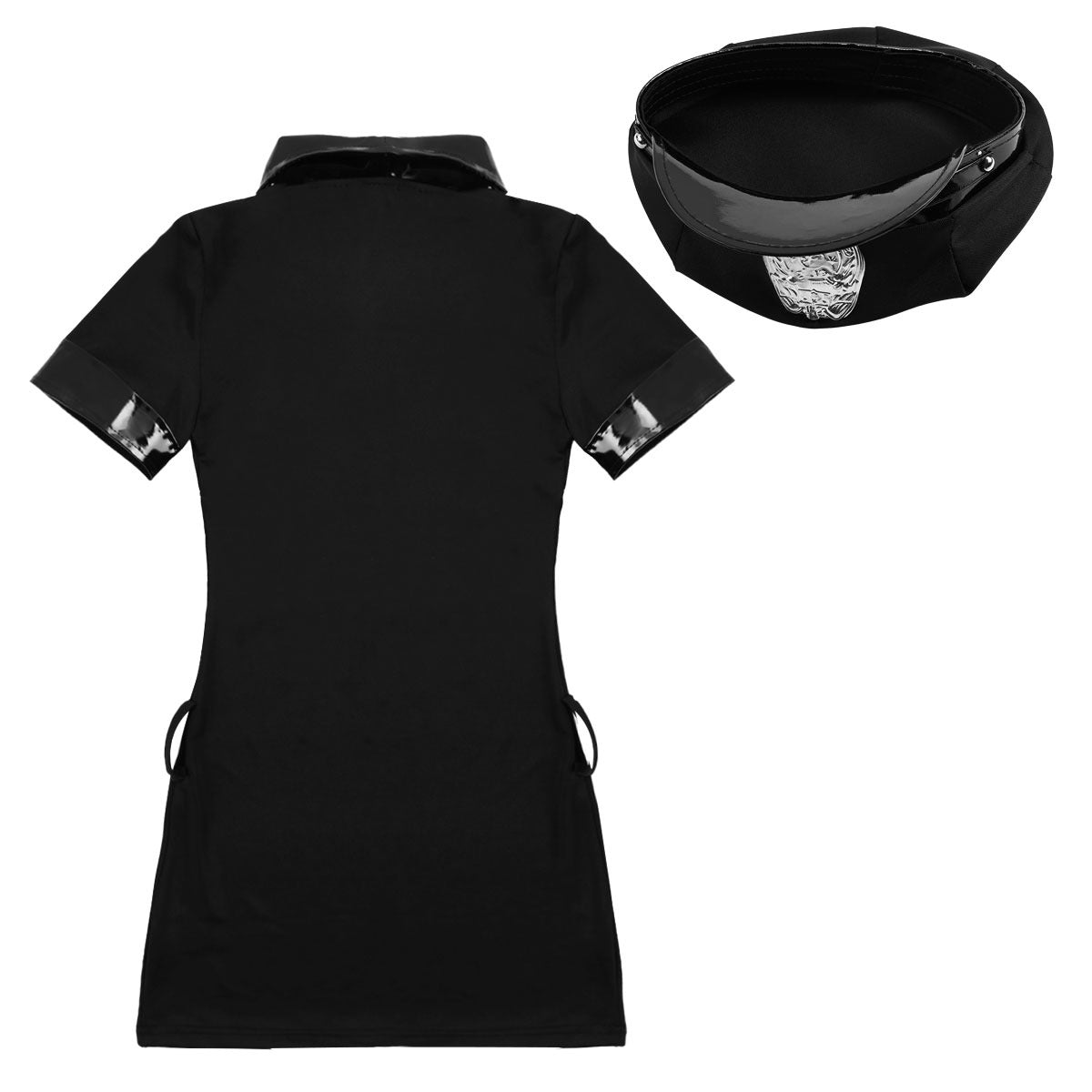 Police Officer Cosplay Women's Costume / Halloween Costume With Hat And Cuffs / Bodycon Mini Dress