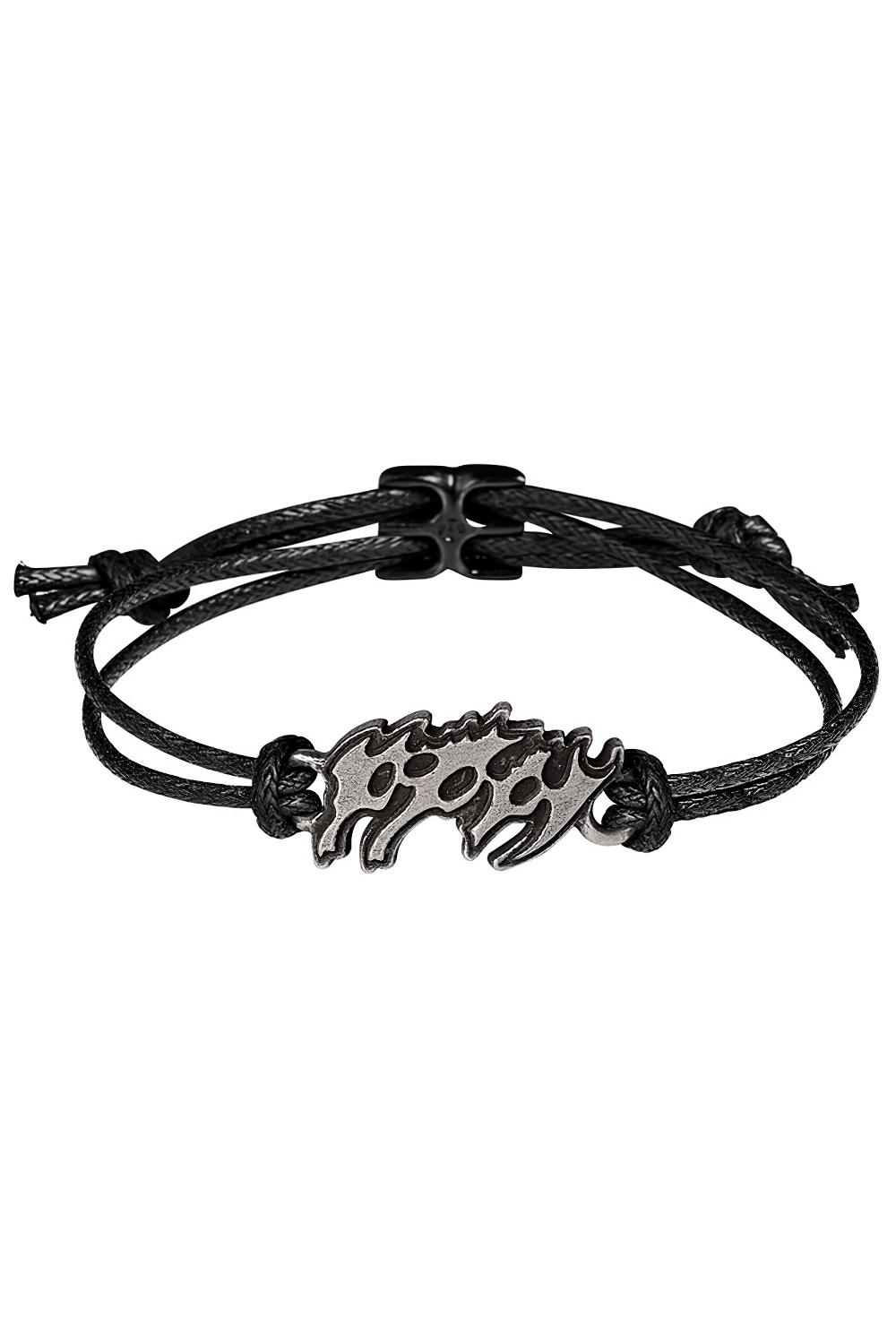 Poppy Logo Black Cord Rock and Metal Wrist Strap