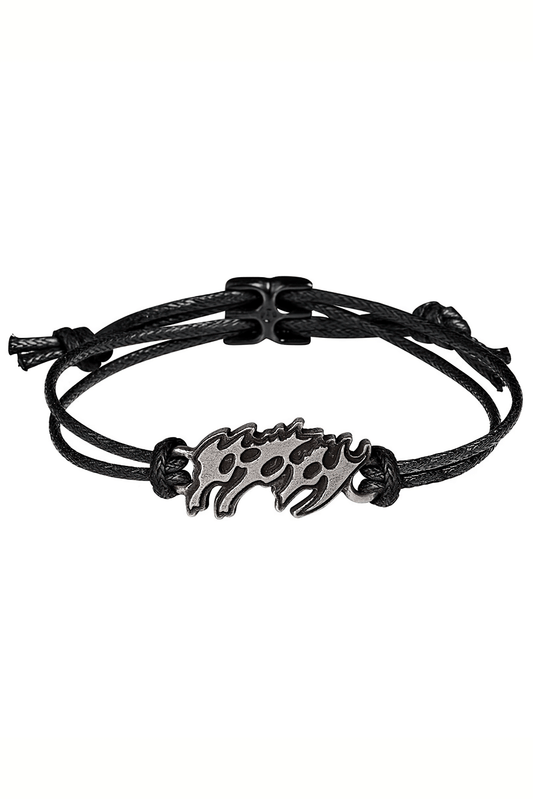 Poppy Logo Black Cord Rock and Metal Wrist Strap