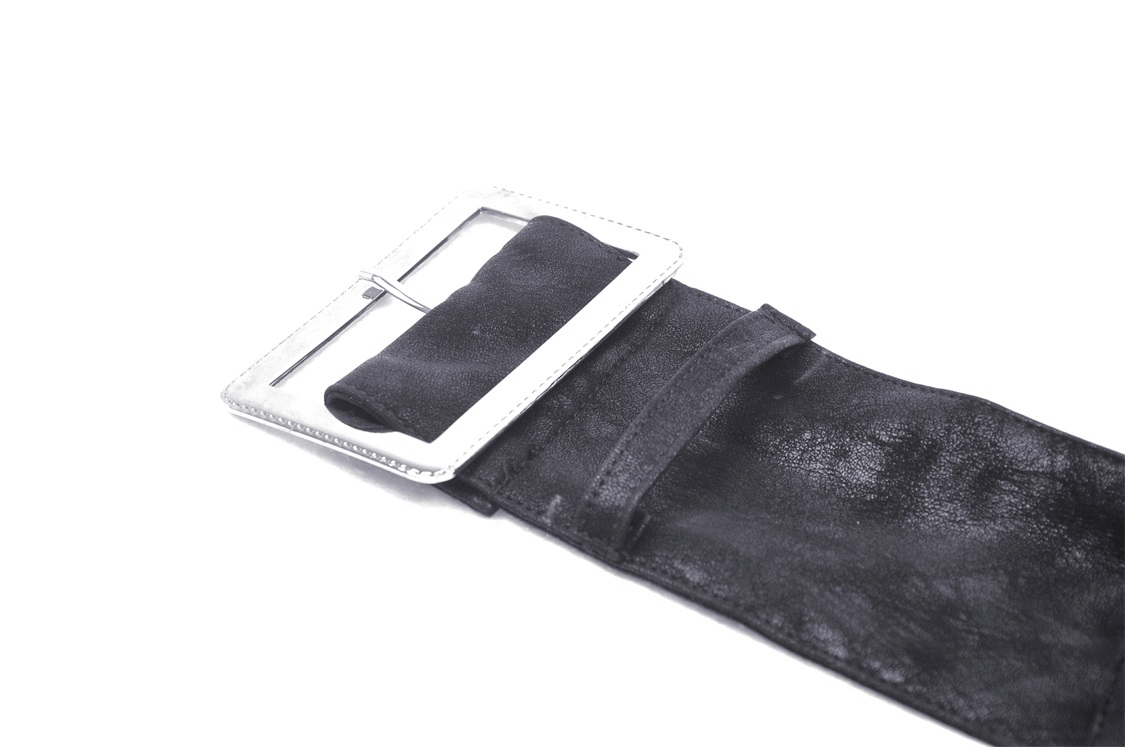 Post-Apocalyptic Faux Leather Pocket Belt for Women