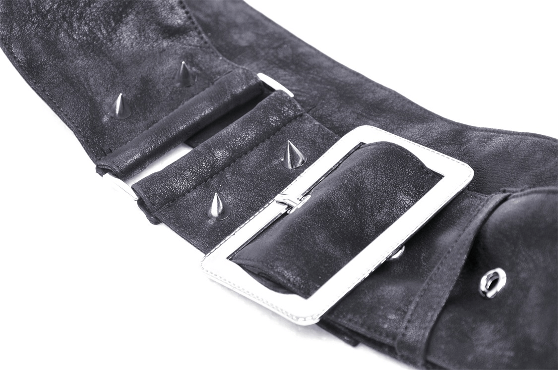 Post-Apocalyptic Faux Leather Pocket Belt for Women