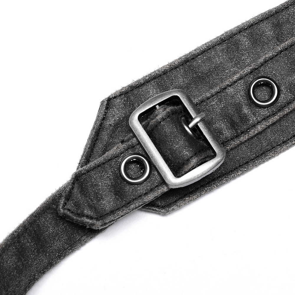 Post-Apocalyptic Leather Crossbody Bag with Buckle