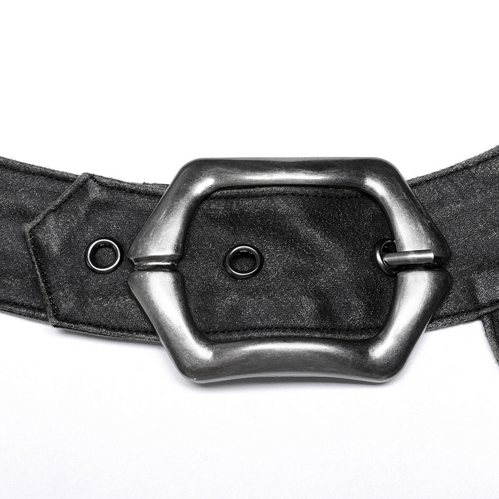 Post-Apocalyptic Leather Crossbody Bag with Buckle