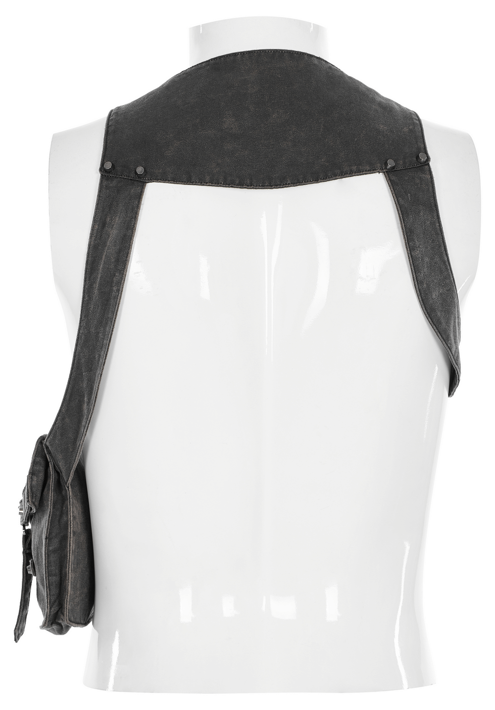 Post-Apocalyptic Leather Crossbody Bag with Buckle