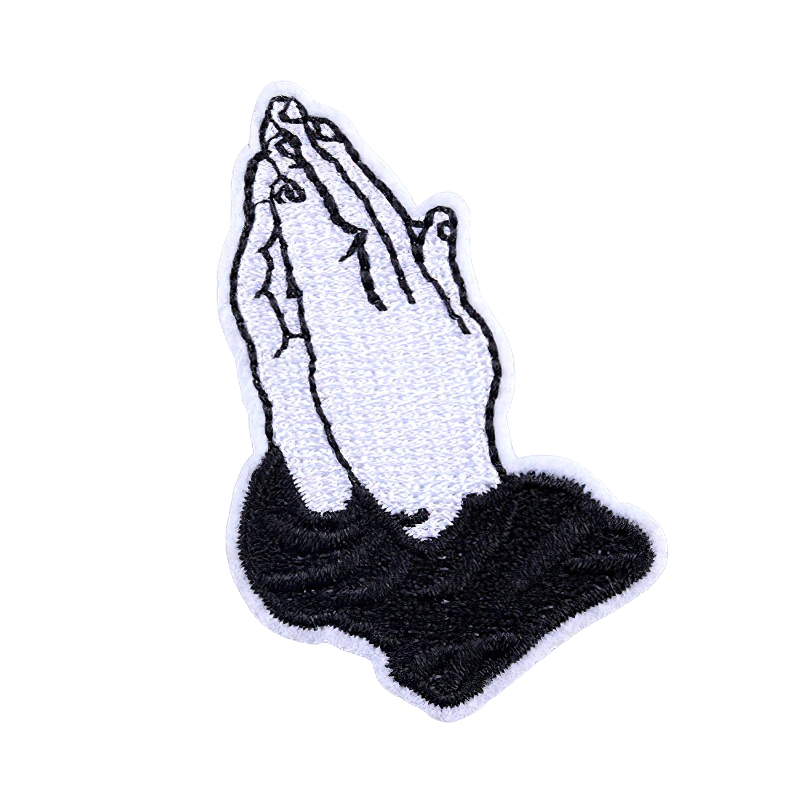 "Praying Hands" Patch For Clothing / Stylish Embroidered Accessories / Thermal Sticker
