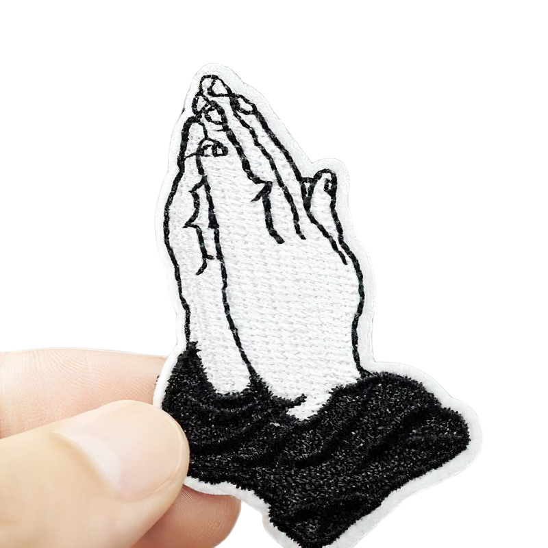 "Praying Hands" Patch For Clothing / Stylish Embroidered Accessories / Thermal Sticker