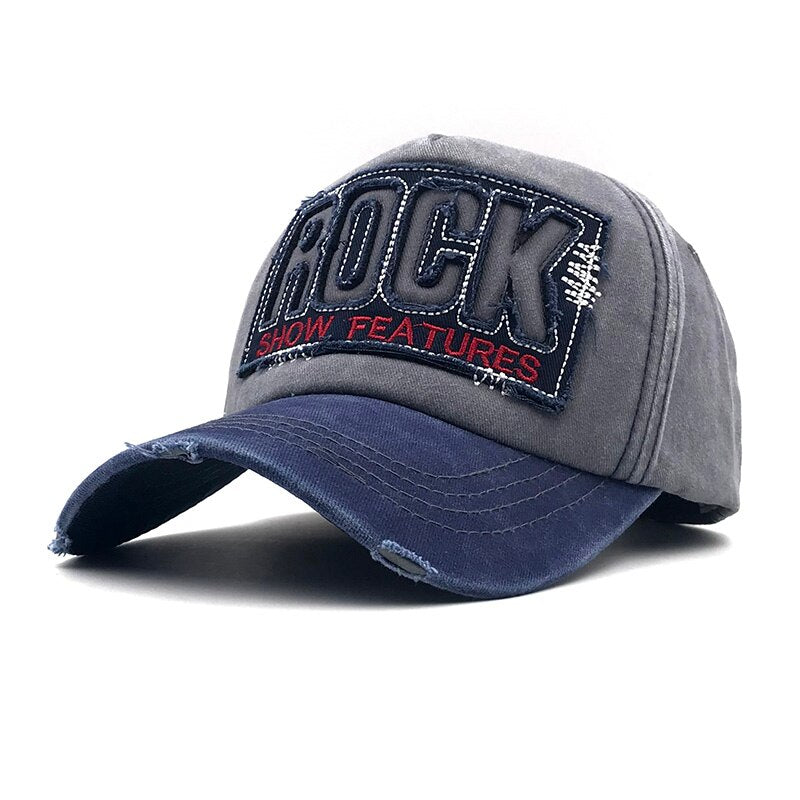 Rock and Metal Fashion Cotton Baseball Cap for men & women / Snapback with ROCK Embroidery