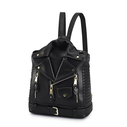 PU Leather Black Backpack "Jacket" / Rocker Chick Accessories