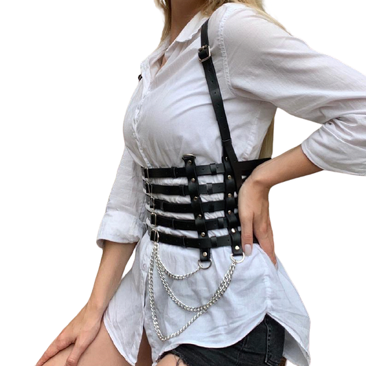 PU Leather Chest Harness for Women / Sexy Leather Accessories for Your Special Moments