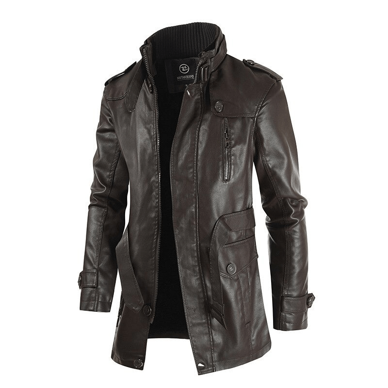 PU Leather Men's Jacket with Belts / Rock Style Alternative Clothing