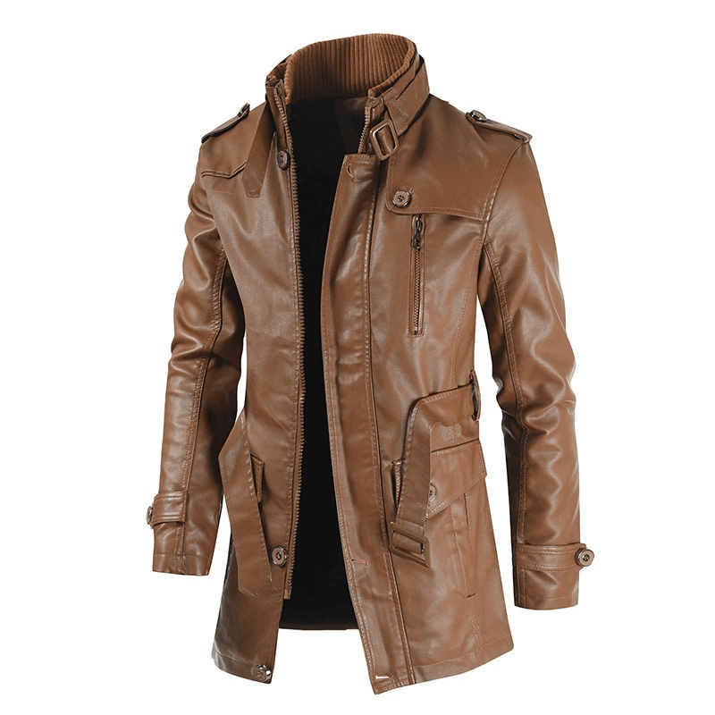 PU Leather Men's Jacket with Belts / Rock Style Alternative Clothing