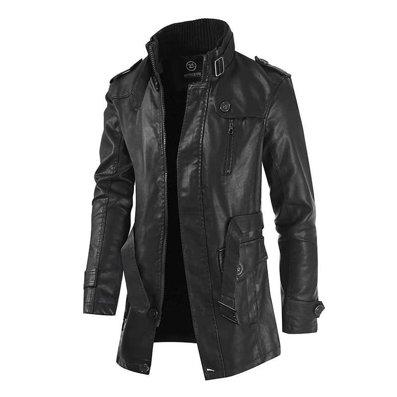 PU Leather Men's Jacket with Belts / Rock Style Alternative Clothing