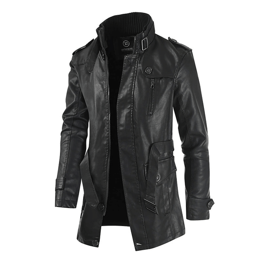 PU Leather Men's Jacket with Belts / Rock Style Alternative Clothing