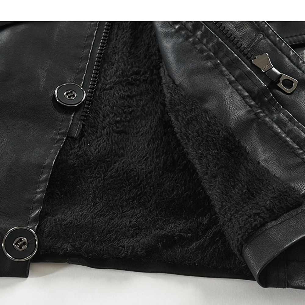 PU Leather Men's Jacket with Belts / Rock Style Alternative Clothing