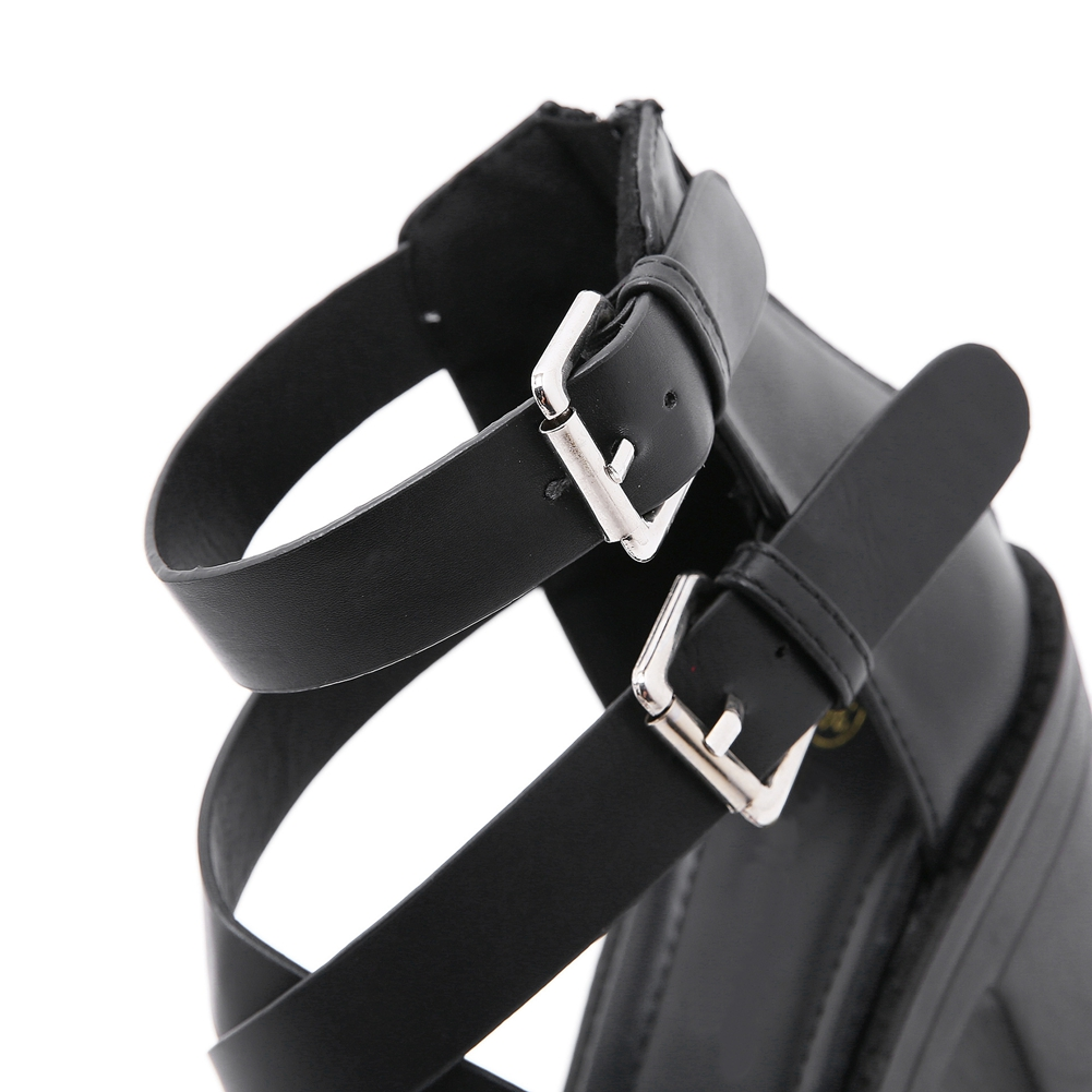 PU Leather Women's High Heel Sandals / Fashion Black Platform Shoes