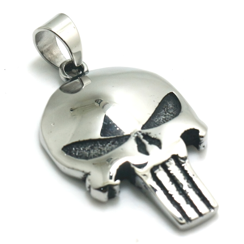 Punisher Skull Pendant / Terminator Skull Head Accessories / Unisex Rock Style Jewelry