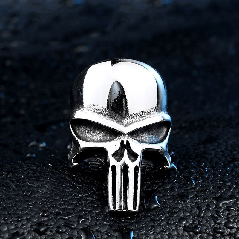 Punisher Skull Ring / Rock style Stainless Steel Fashion Jewelry