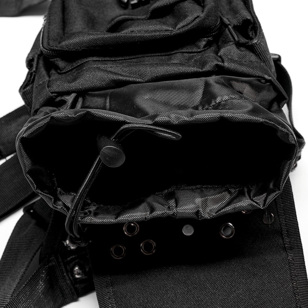 Punk Apocalypse Waist Bag with Rivets and Zippers