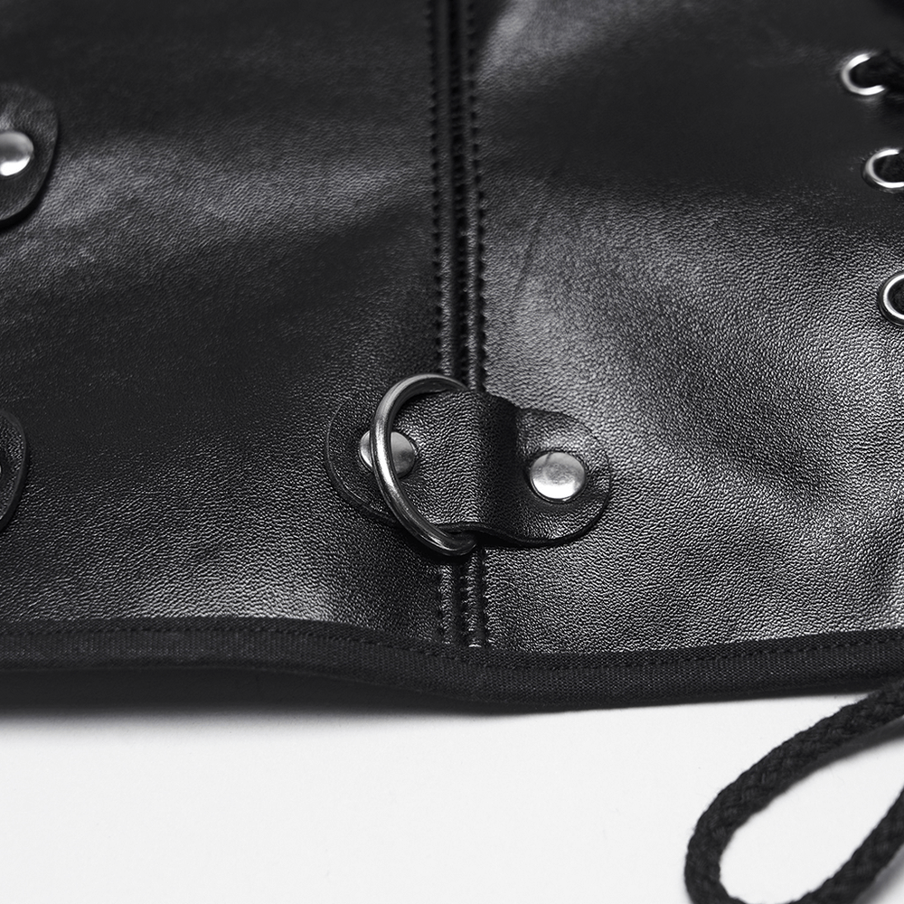 Punk Black Corset Belt with Buckles and Laces