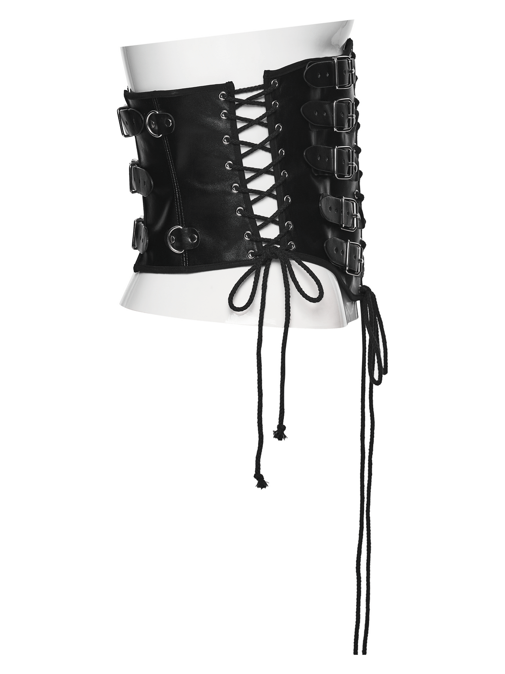 Punk Black Corset Belt with Buckles and Laces