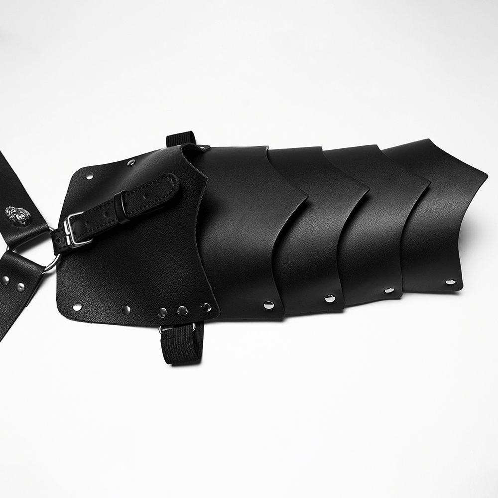 Punk Black Leather Shoulder Armor Harness for Men