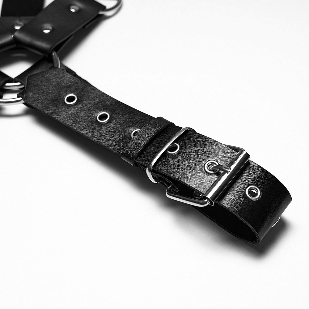 Punk Black Leather Shoulder Armor Harness for Men