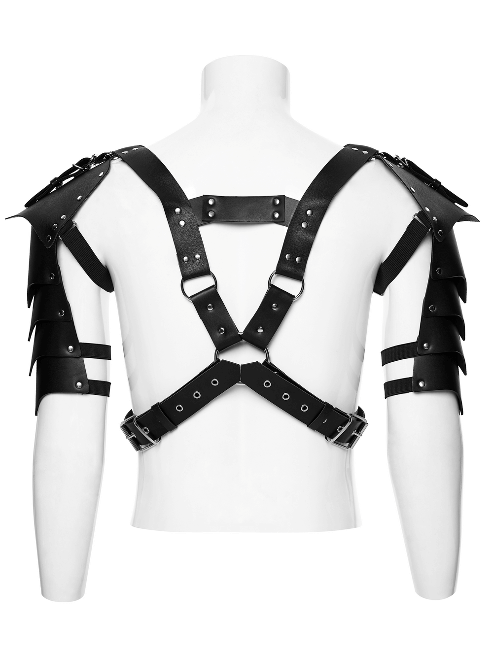 Punk Black Leather Shoulder Armor Harness for Men