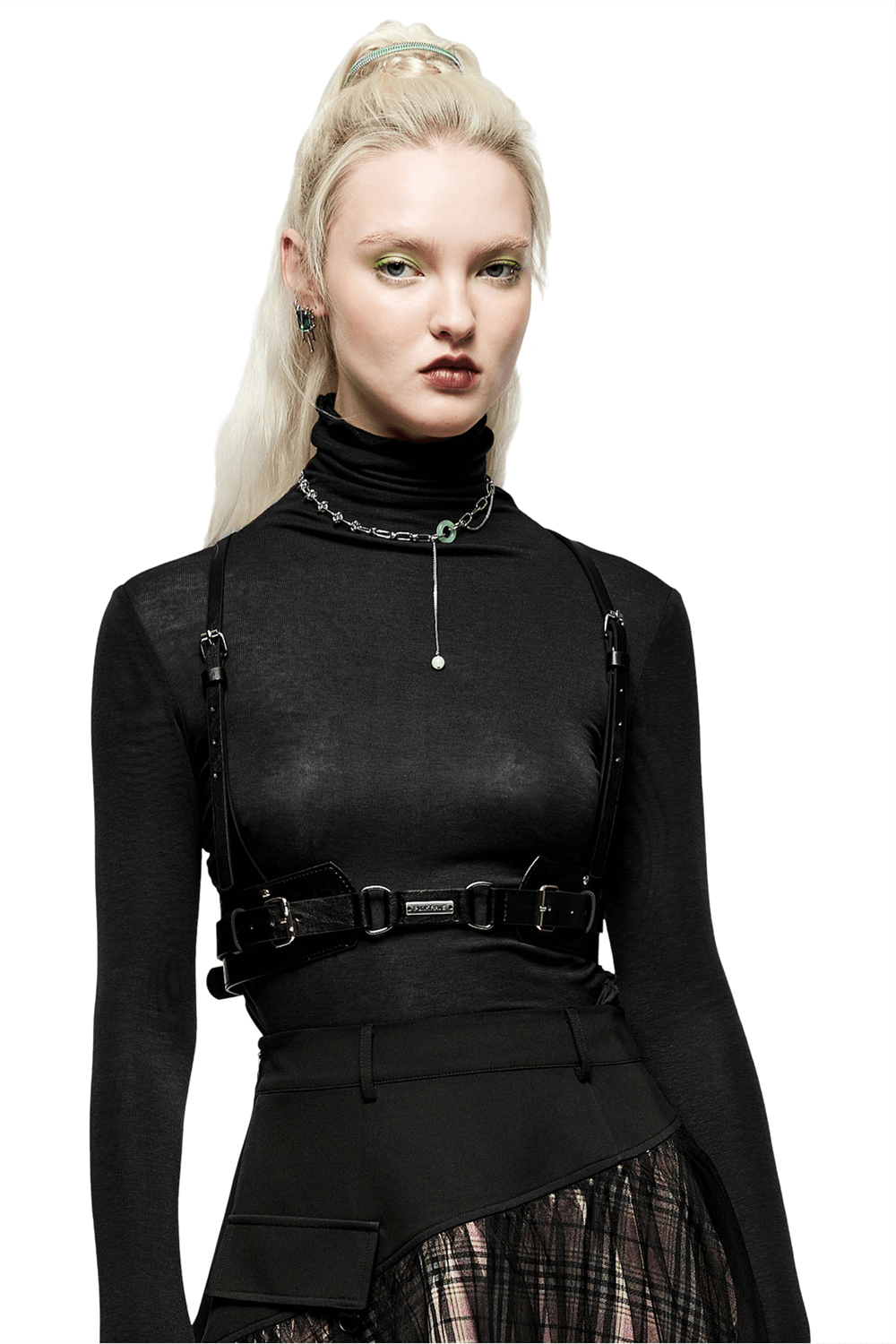 Punk Bold PU Leather Harness with Metal Detailing