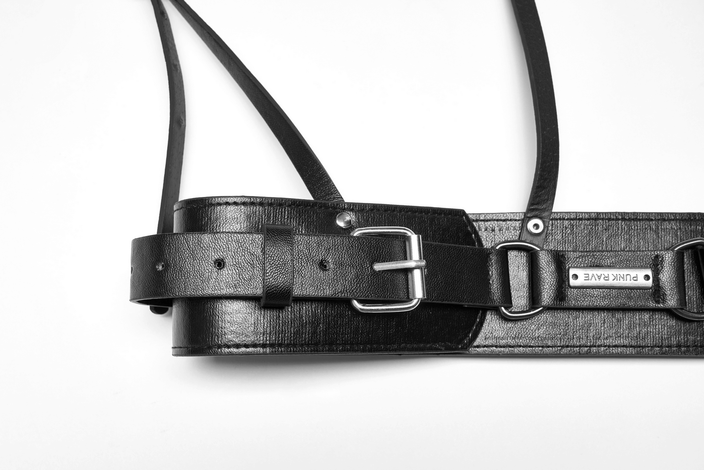 Punk Bold PU Leather Harness with Metal Detailing