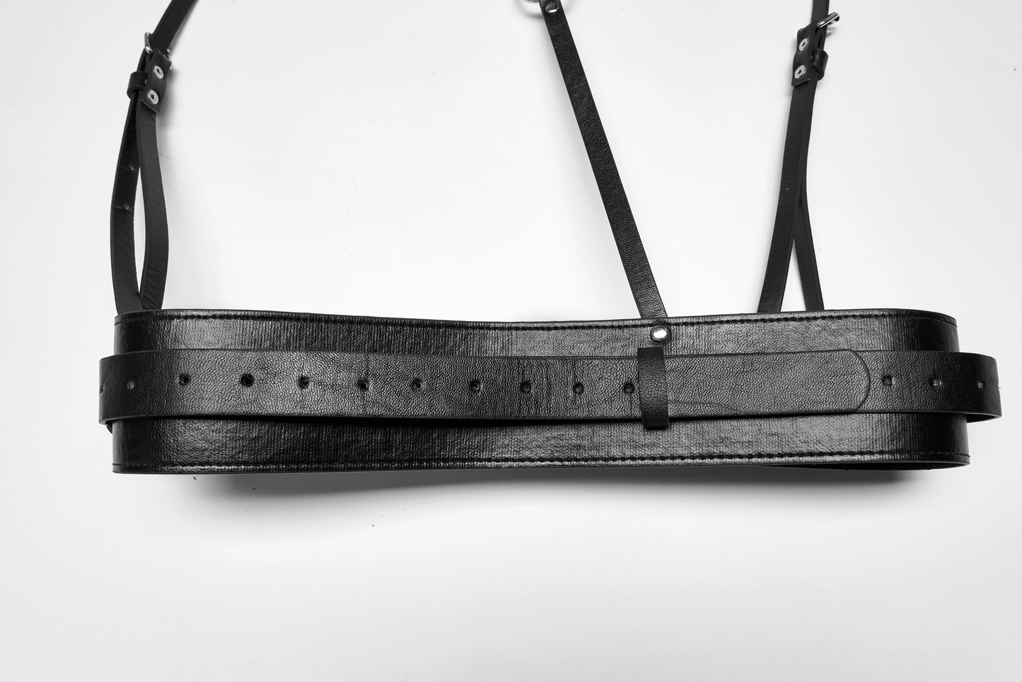 Punk Bold PU Leather Harness with Metal Detailing