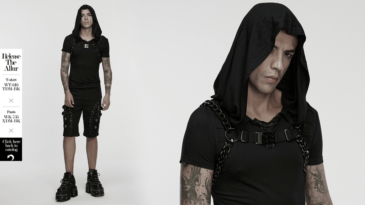 Punk Chain Harness with Adjustable Metal Buckle