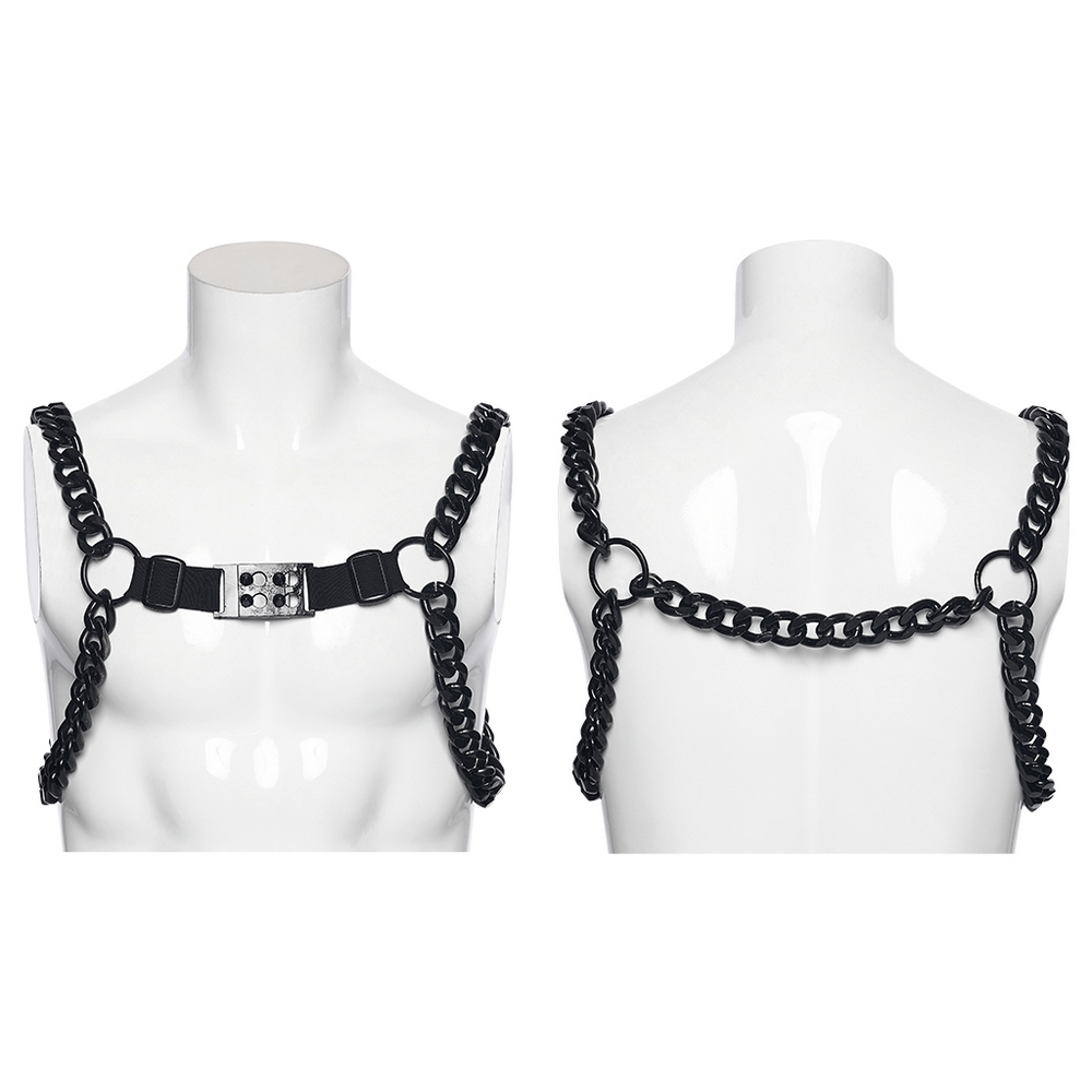 Punk Chain Harness with Adjustable Metal Buckle