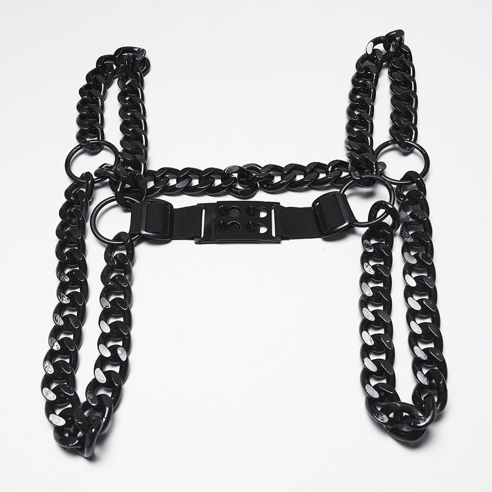 Punk Chain Harness with Adjustable Metal Buckle